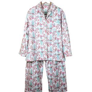 Pyjamas Set of 2 Christmas Tree Ginger Bread Flannel Pyjamas XL